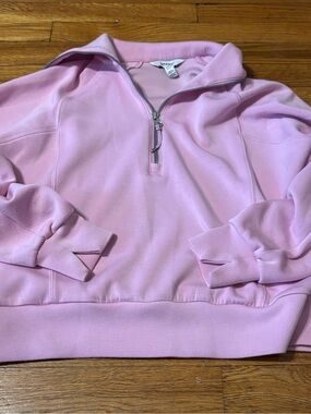 SPANX Pink Zip-Front Knit Top